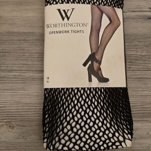Worthington Black Openwork Tights